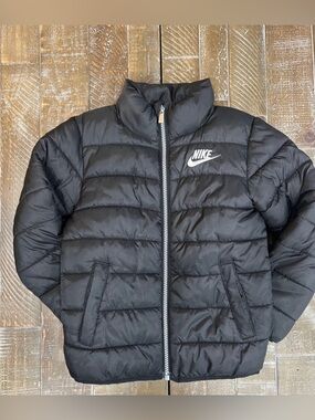Nike Youth Black Quilted Puffer Jacket